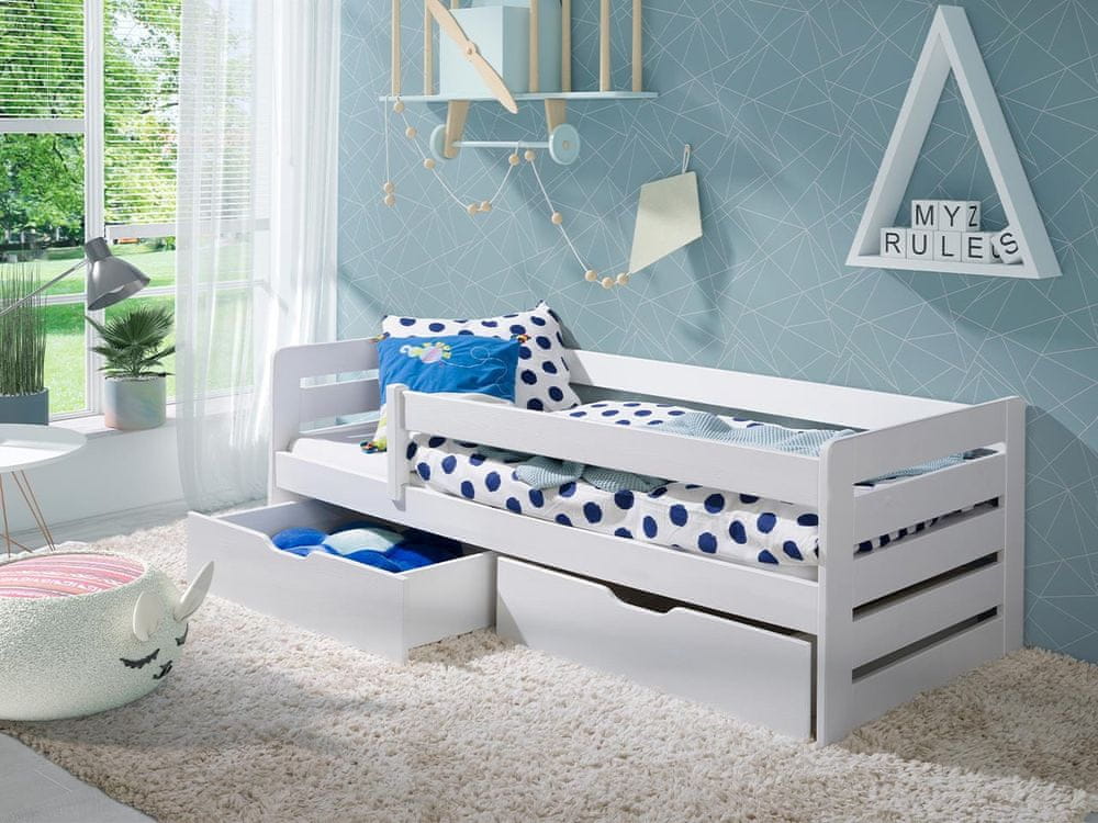 Veneti Detská posteľ so zábranou 90x200 COCHEM - biela